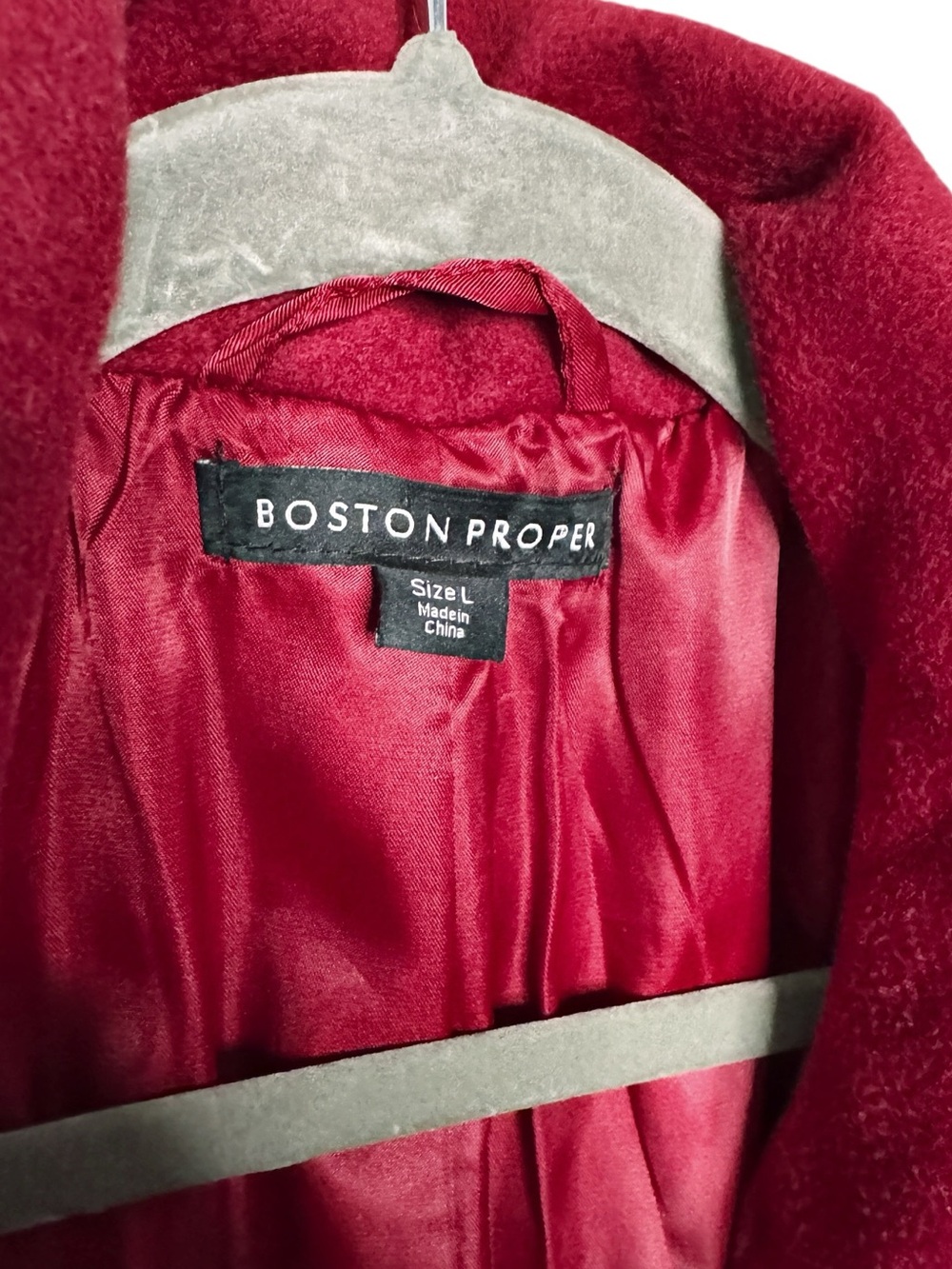 Boston Proper Longline Coat Deep Raspberry Red Size L - Picture 3 of 8